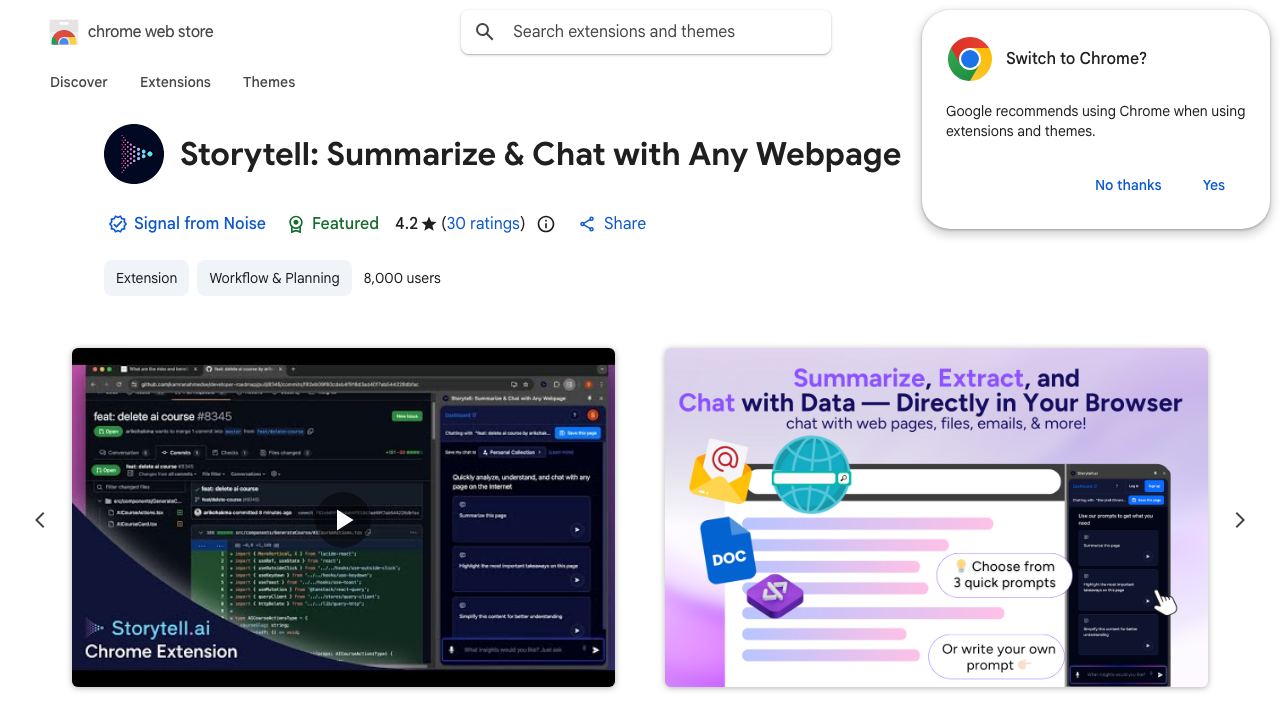Storytell.ai: ChatGPT with your Content 网站截图