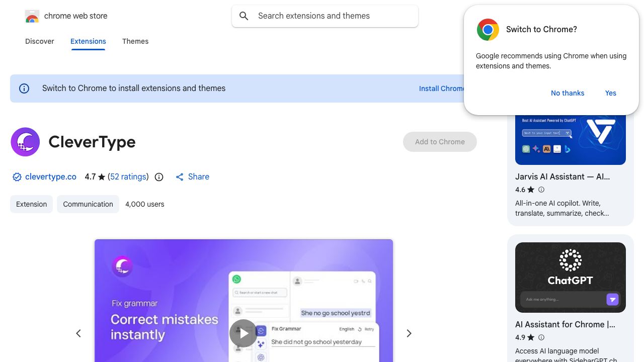 CleverType website screenshot