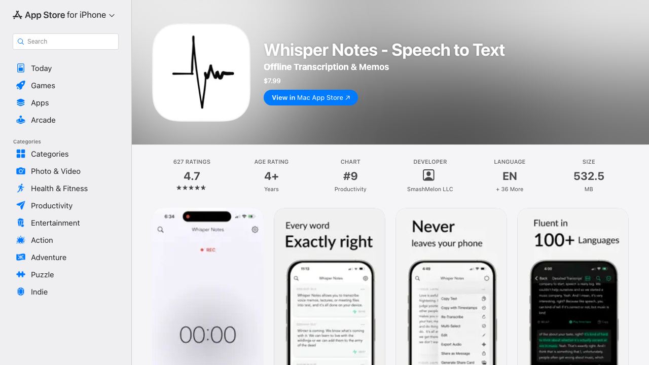 Whisper Notes 网站截图