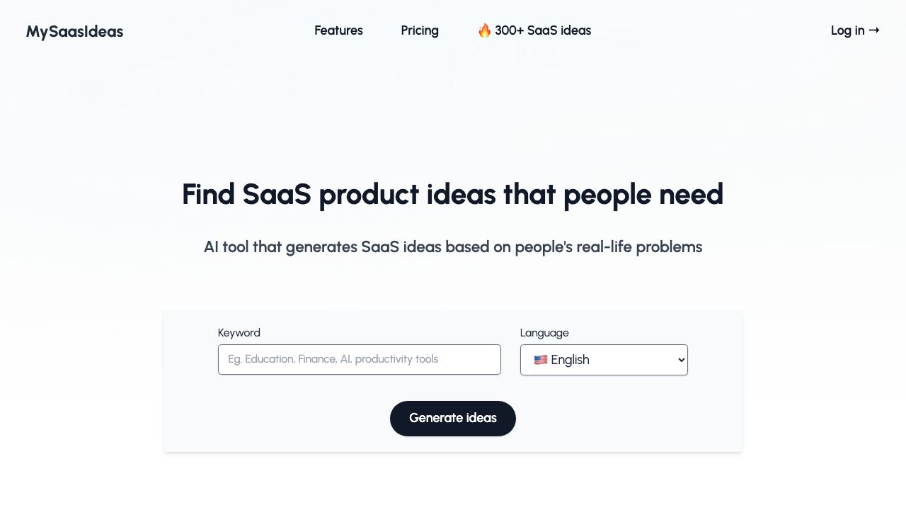 Painkiller SaaS ideas Generator 网站截图