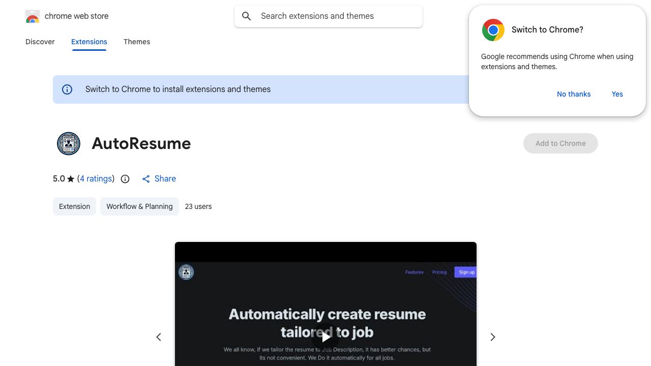 AutoResume 网站截图