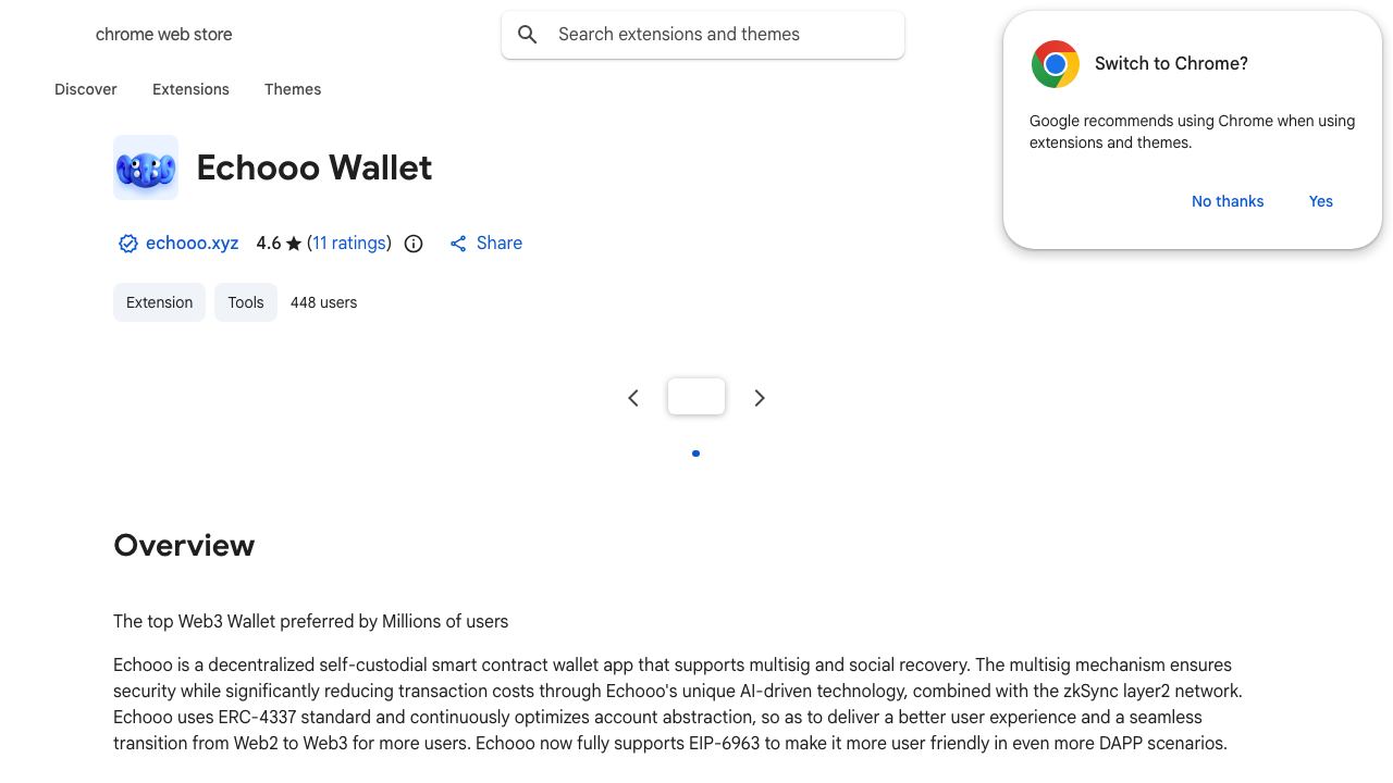 Echooo Wallet 网站截图