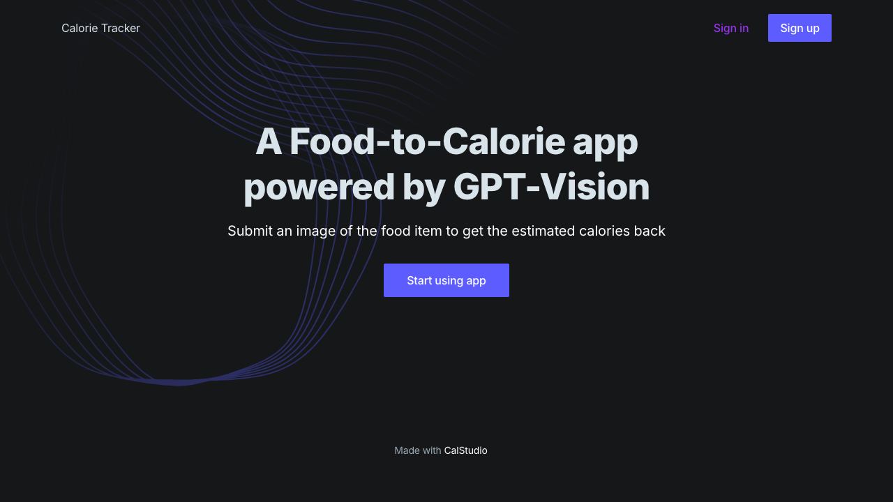 Calorie Tracker 网站截图