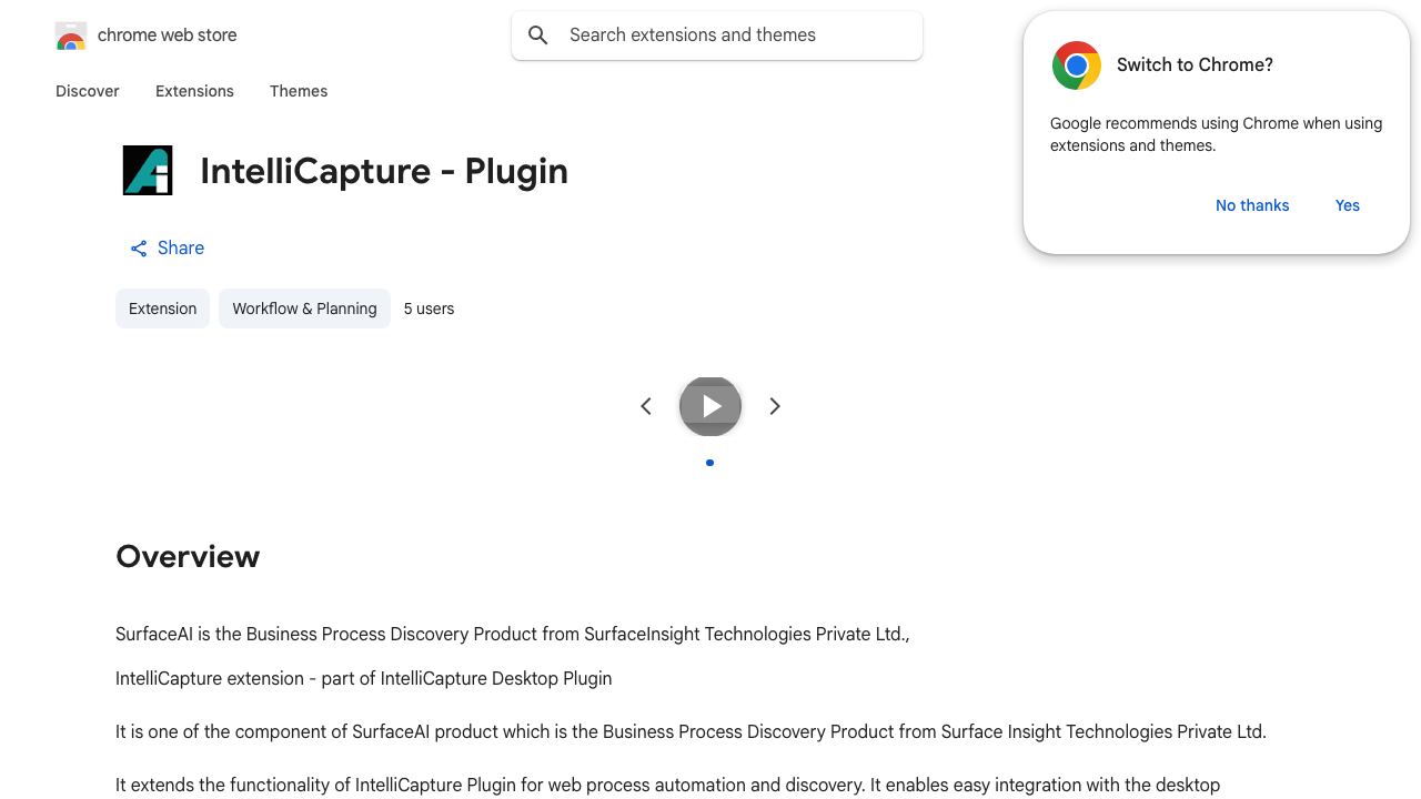 IntelliCapture - Plugin website screenshot