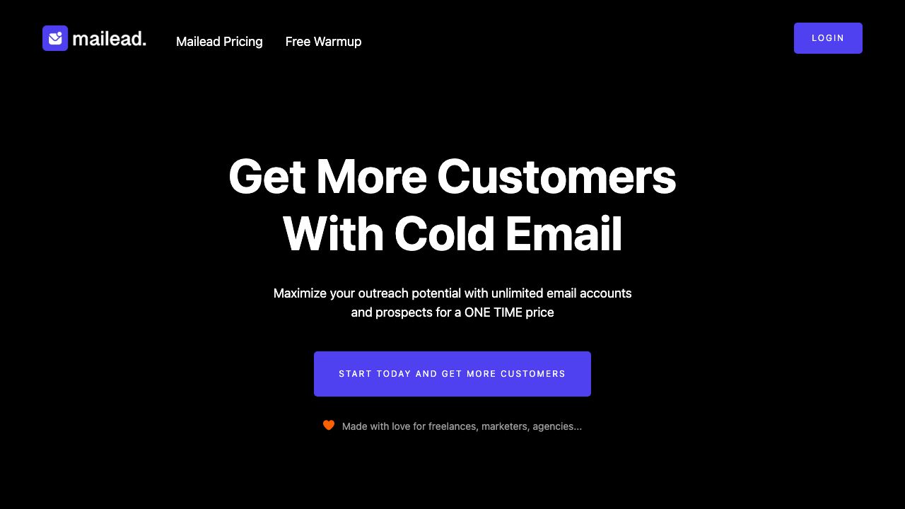 Mailead.io website screenshot