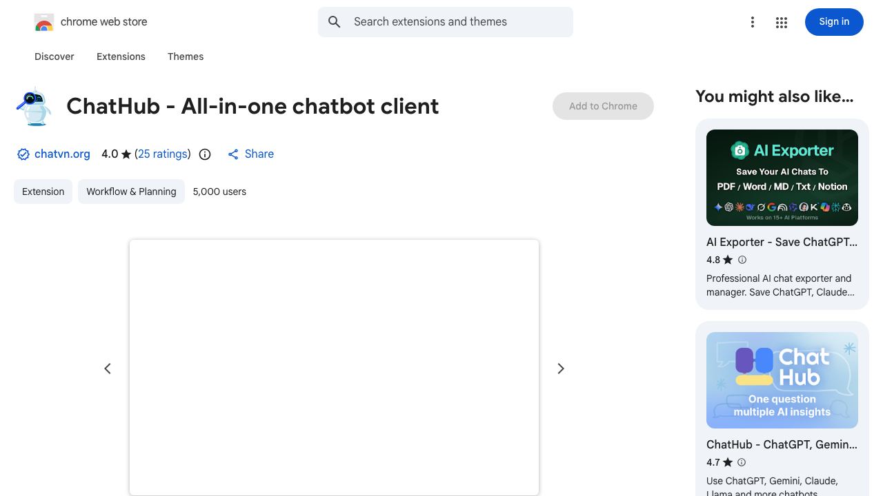ChatHub - All-in-one chatbot client 网站截图