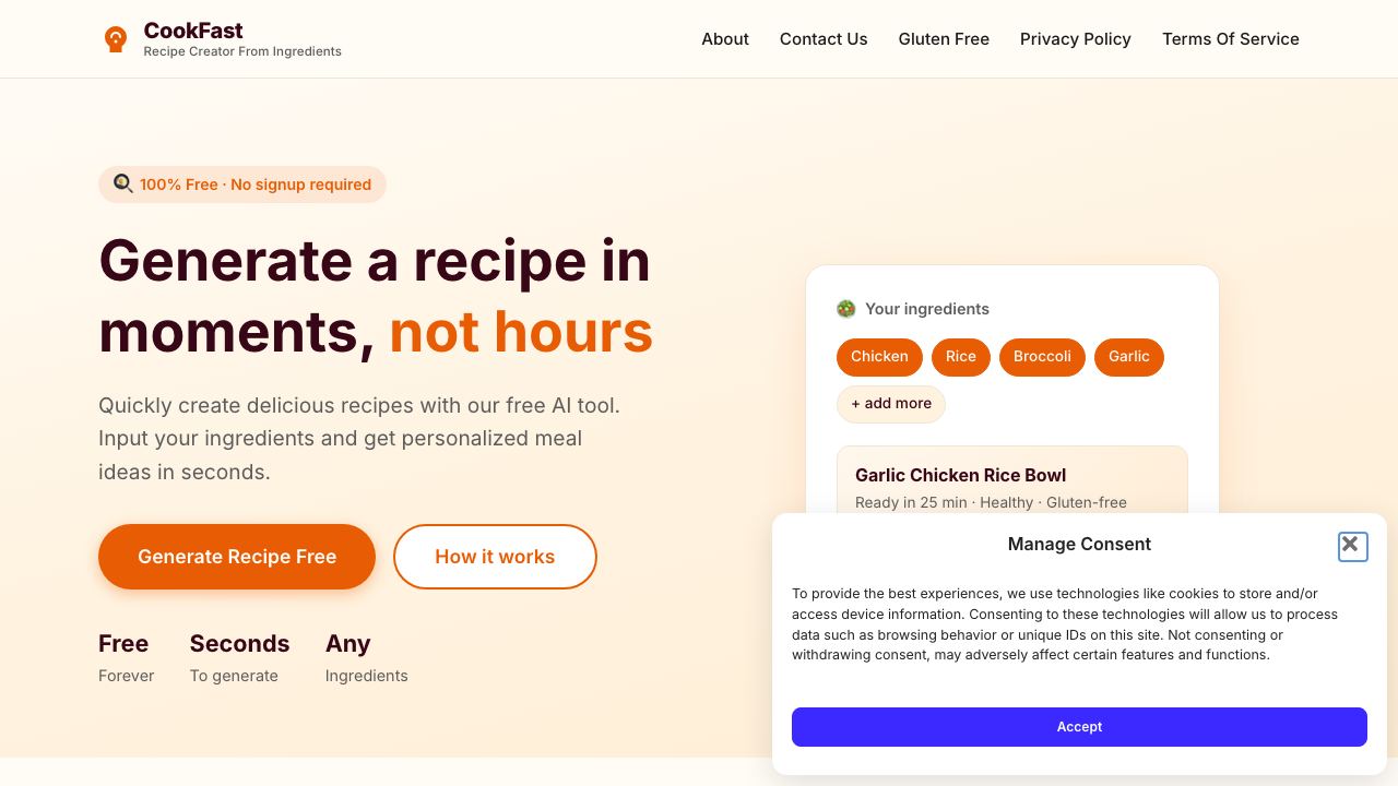 CookFast 网站截图