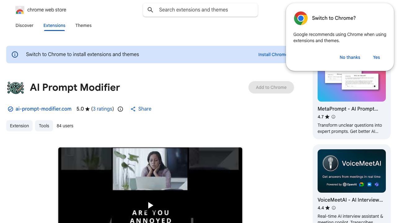 AI Prompt Modifier 网站截图