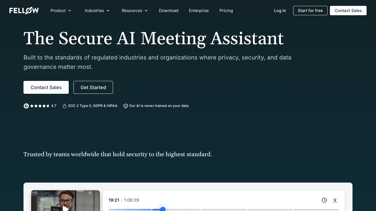 Fellow website screenshot