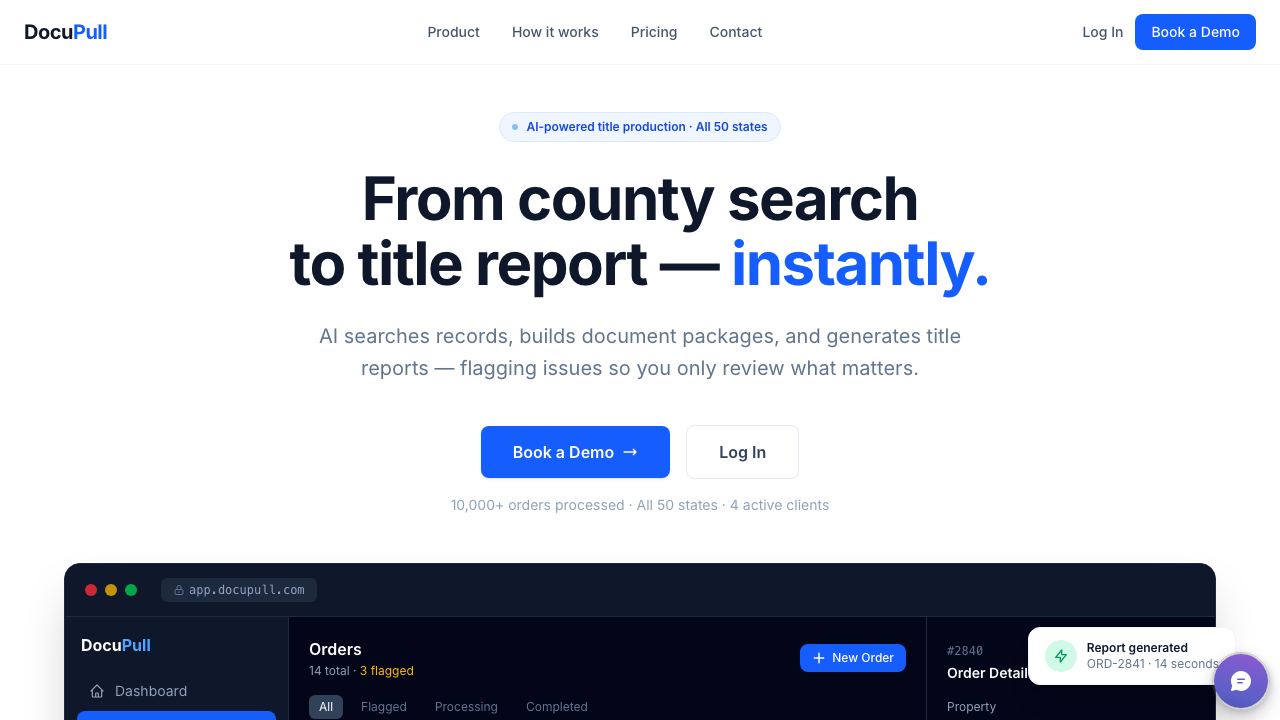 DocuPull website screenshot