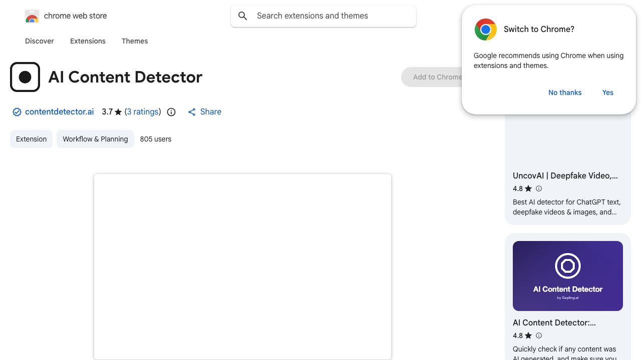 AI Content Detector Extension 网站截图