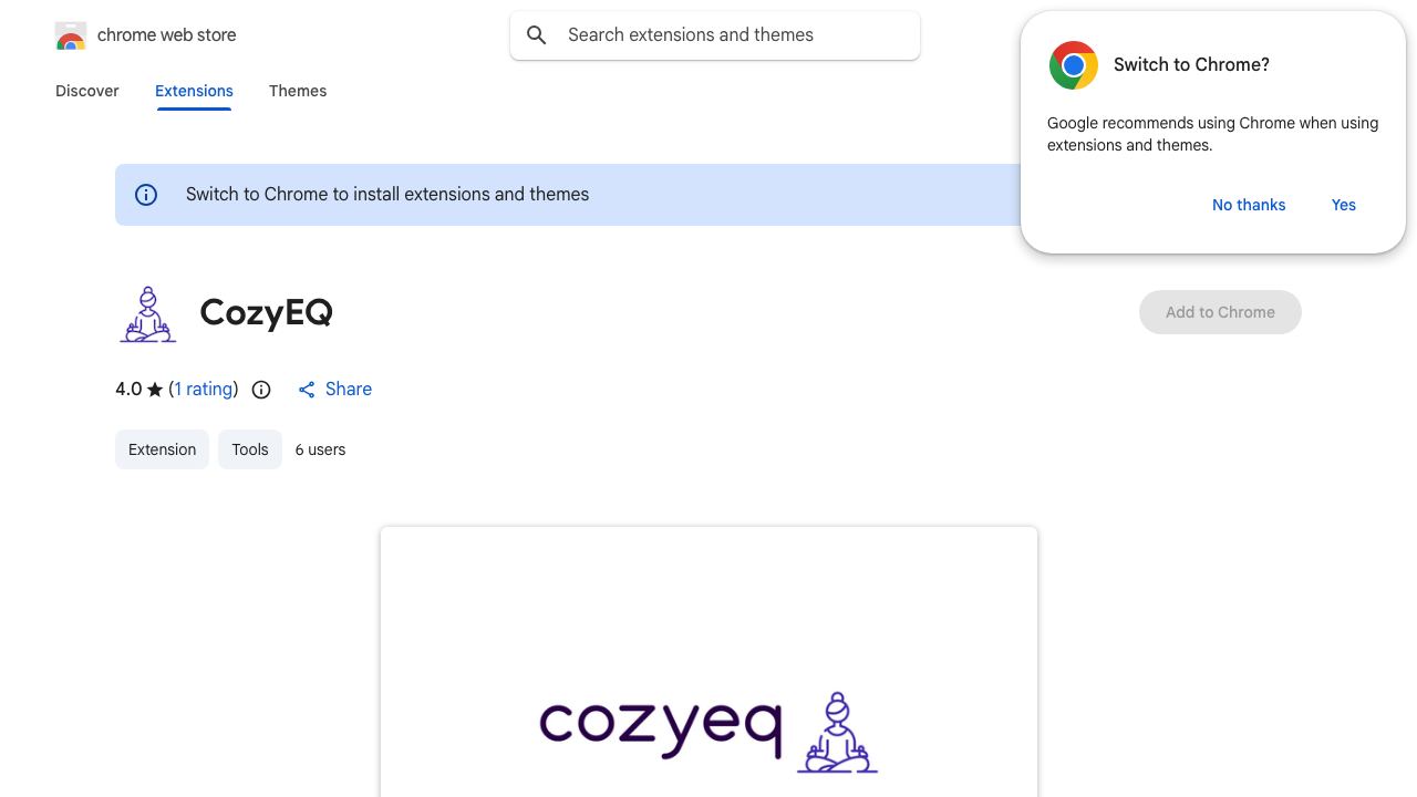 CozyEQ website screenshot