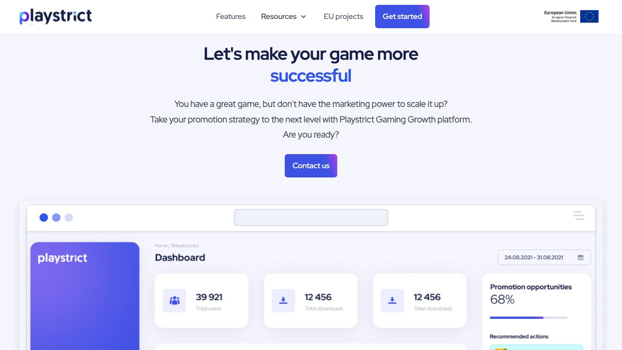 Playstrict website screenshot