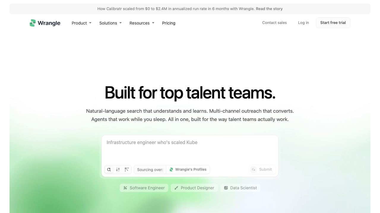 Wrangle website screenshot