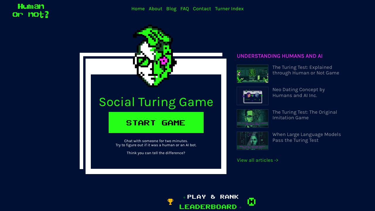 Human or Not: A Social Turing Game 网站截图