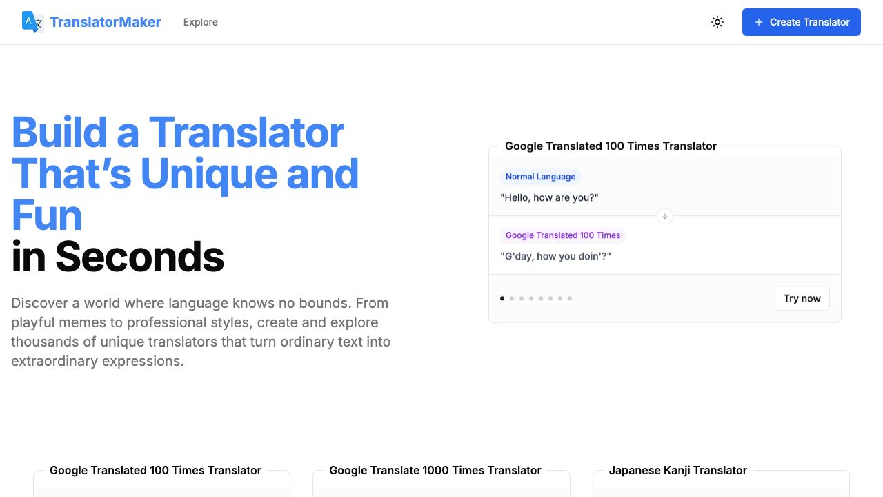 Translator Maker 网站截图