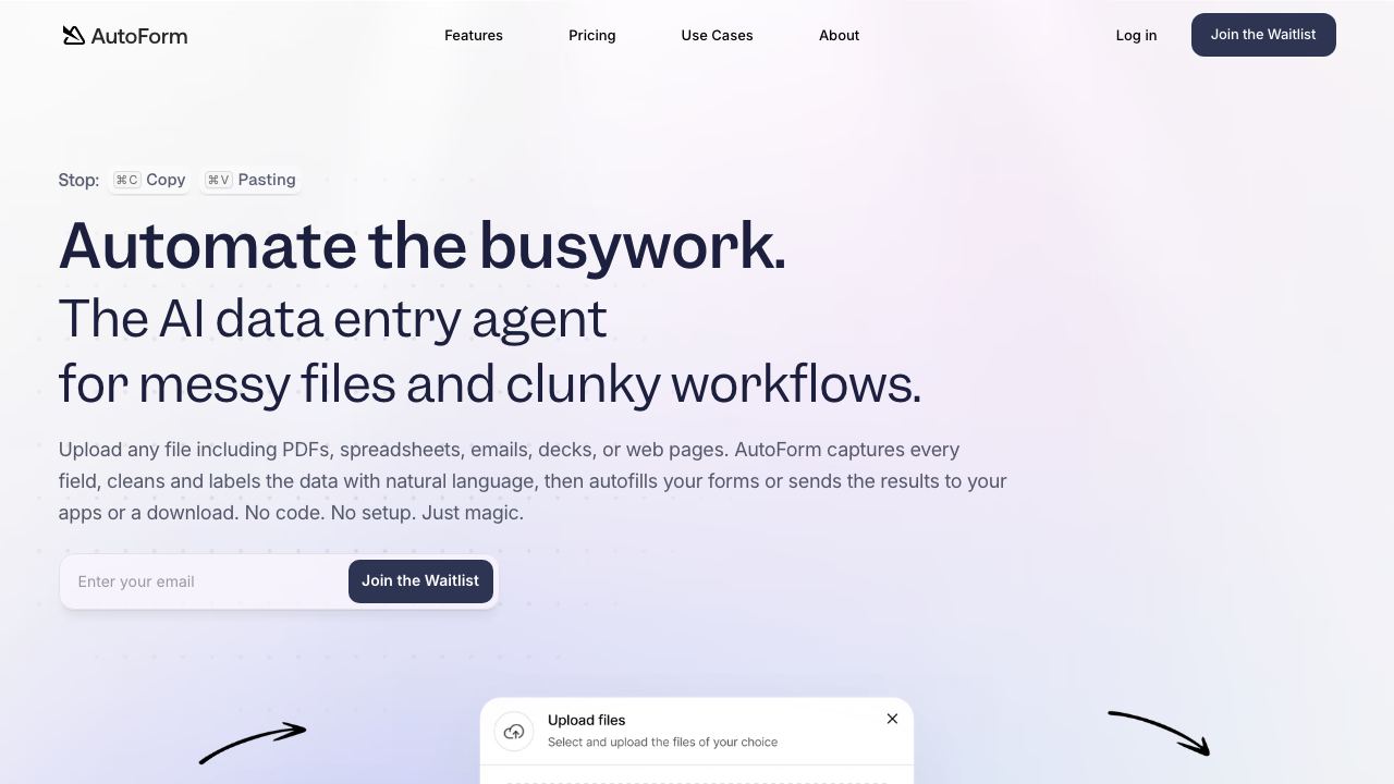 AutoForm website screenshot