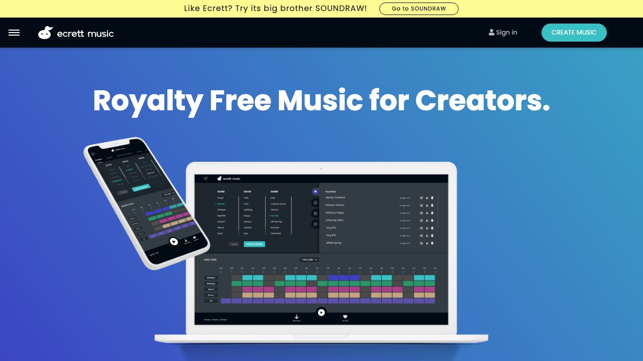Ecrett Music 网站截图