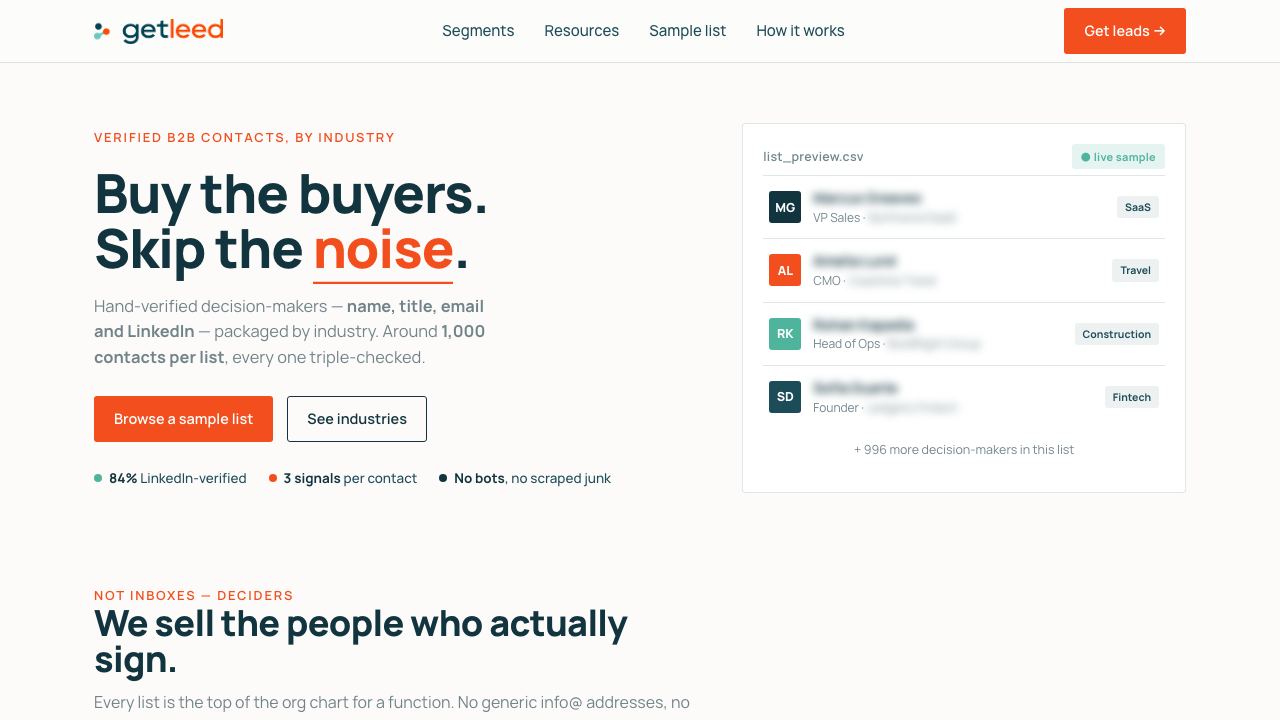 Leed website screenshot