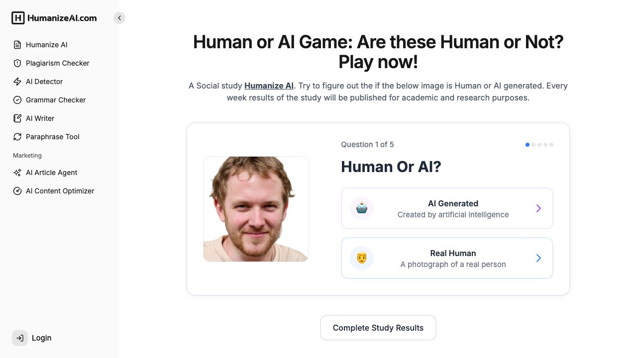 Human or AI? 网站截图