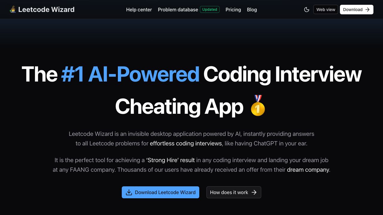 Leetcode Wizard website screenshot