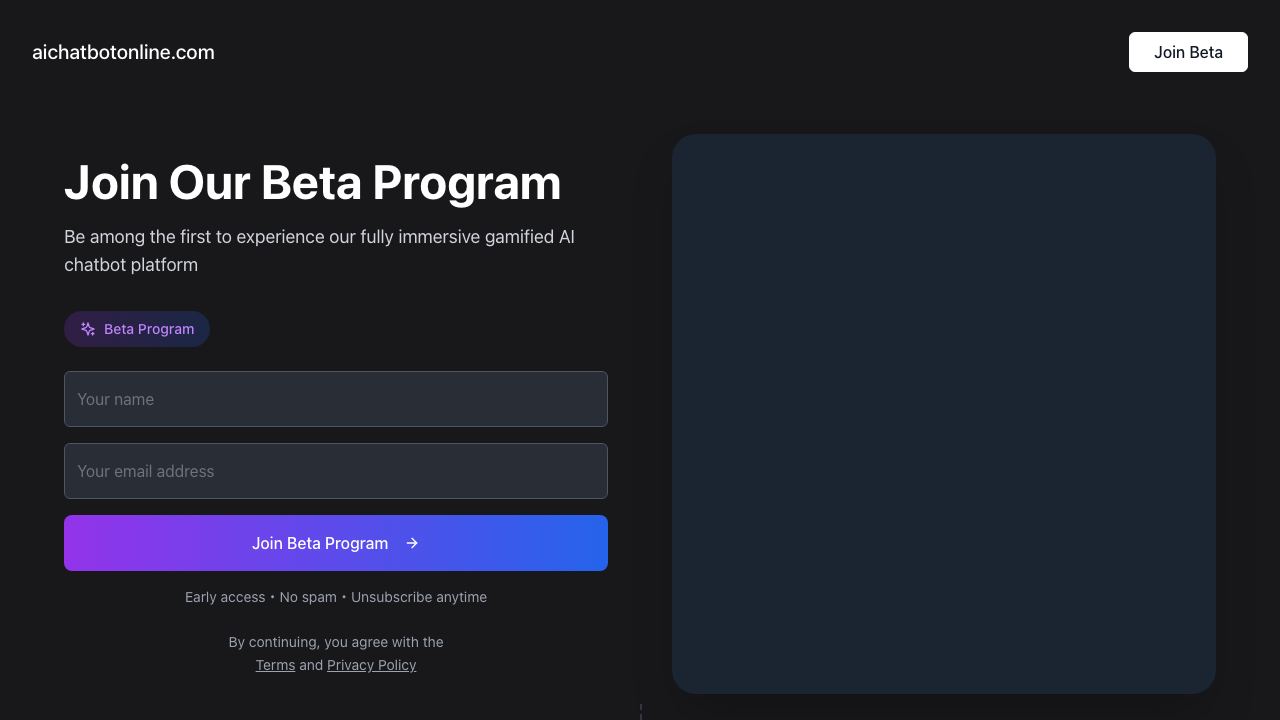 AI Chatbot Online website screenshot