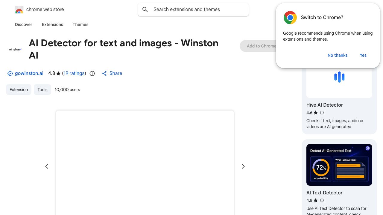 AI Detector for ChatGPT & more - Winston AI 网站截图