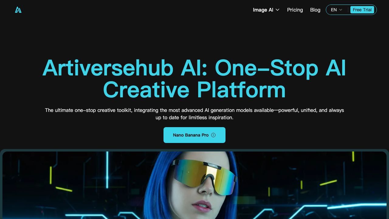 ArtiverseHub AI 网站截图