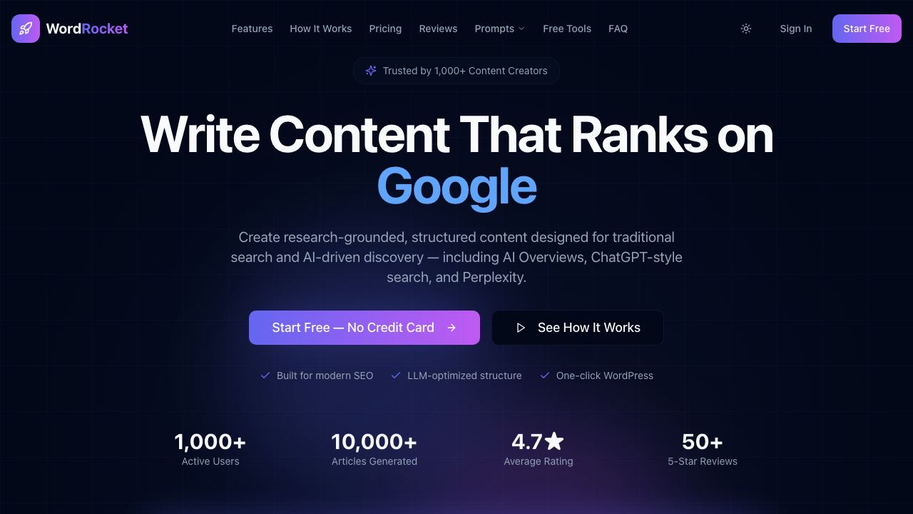 WordRocket AI 网站截图