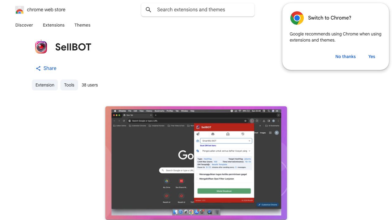 SellBOT website screenshot