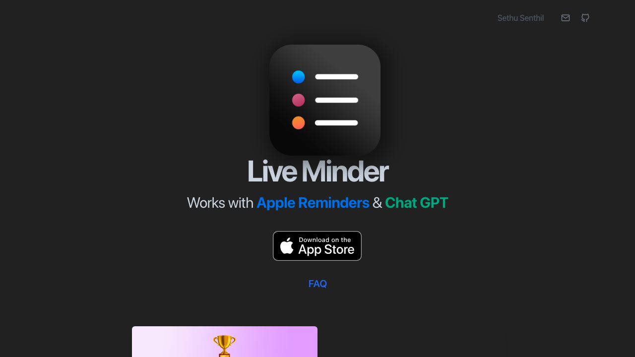 Live Minder website screenshot