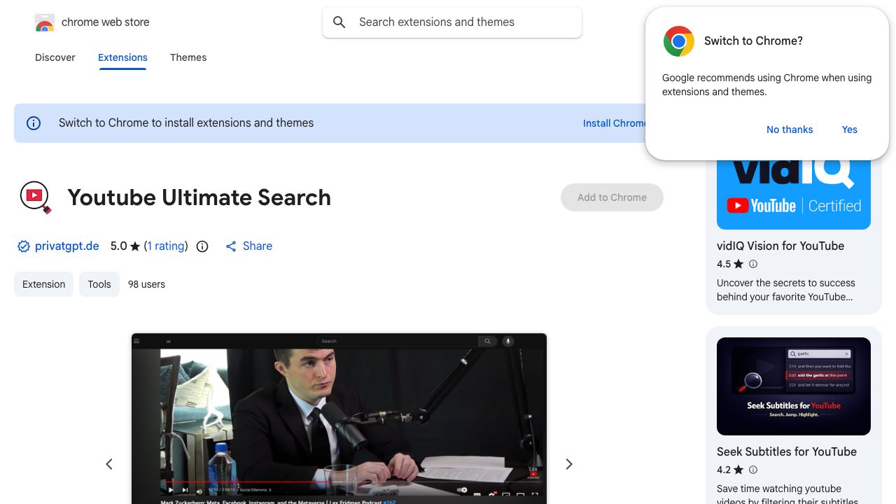Youtube Ultimate Search 网站截图