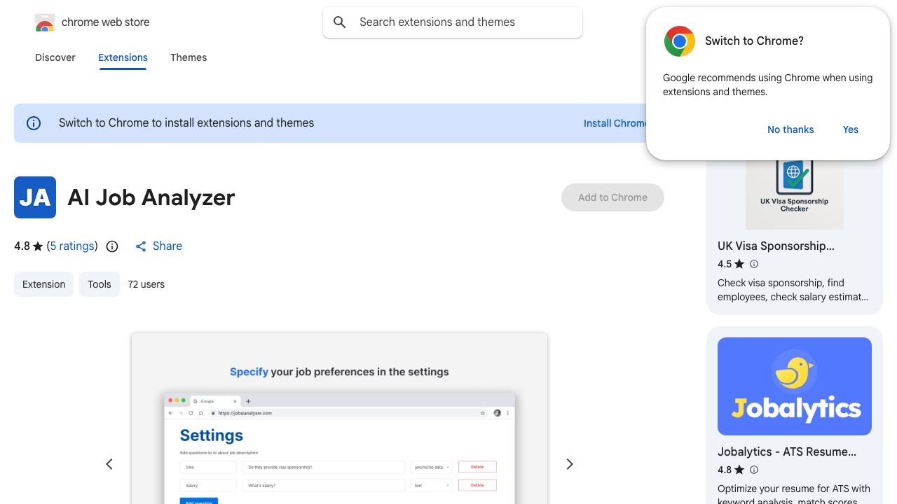 AI Job Analyzer 网站截图