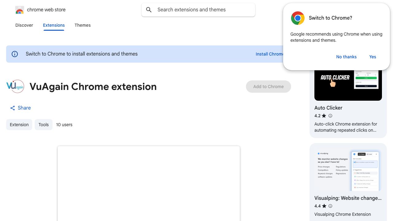 VuAgain-2023 Chrome extension 网站截图