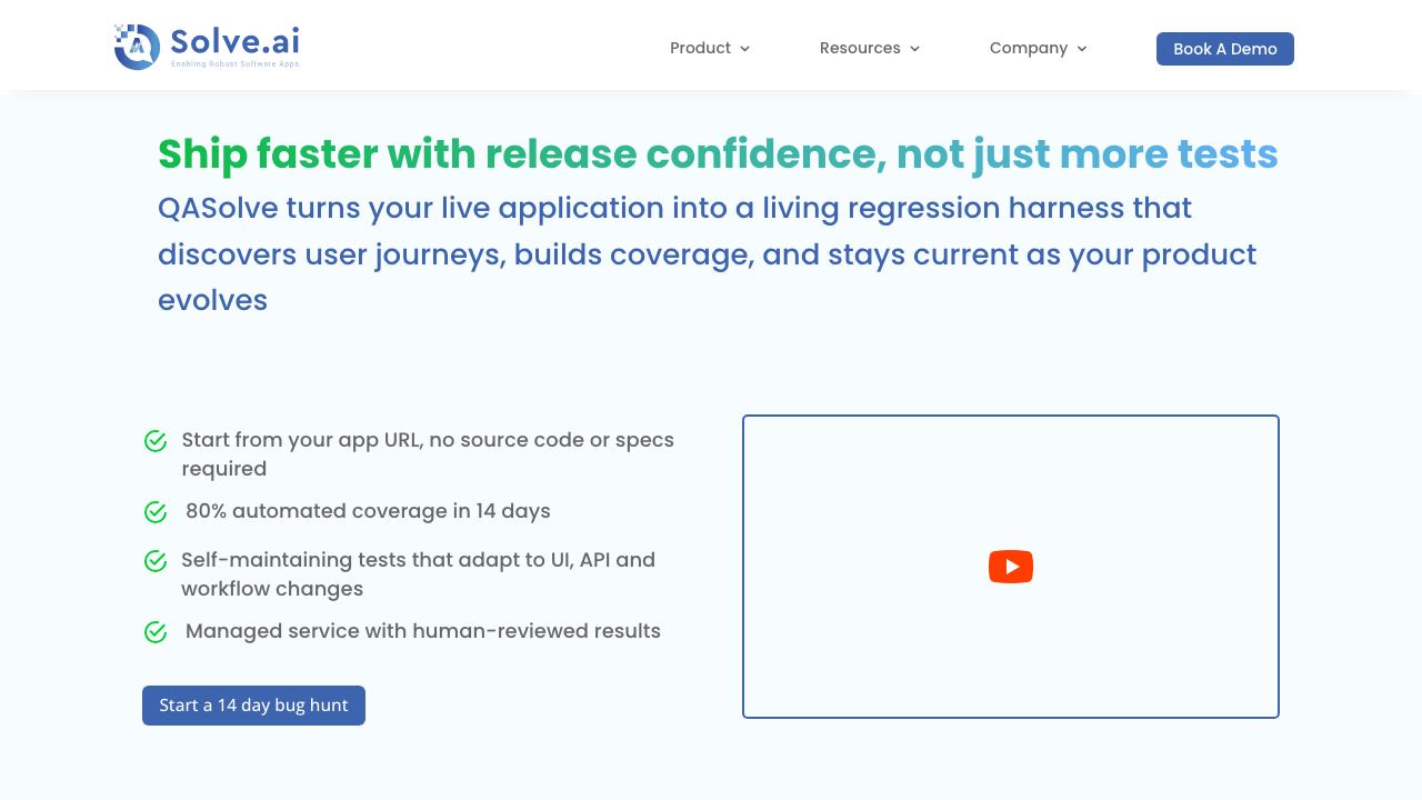 QASolve.ai website screenshot