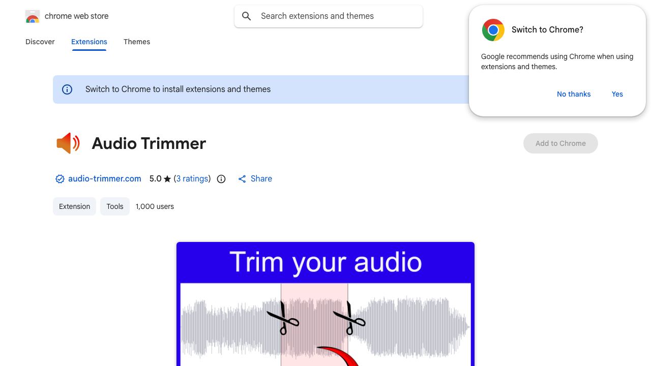 Audio Trimmer website screenshot