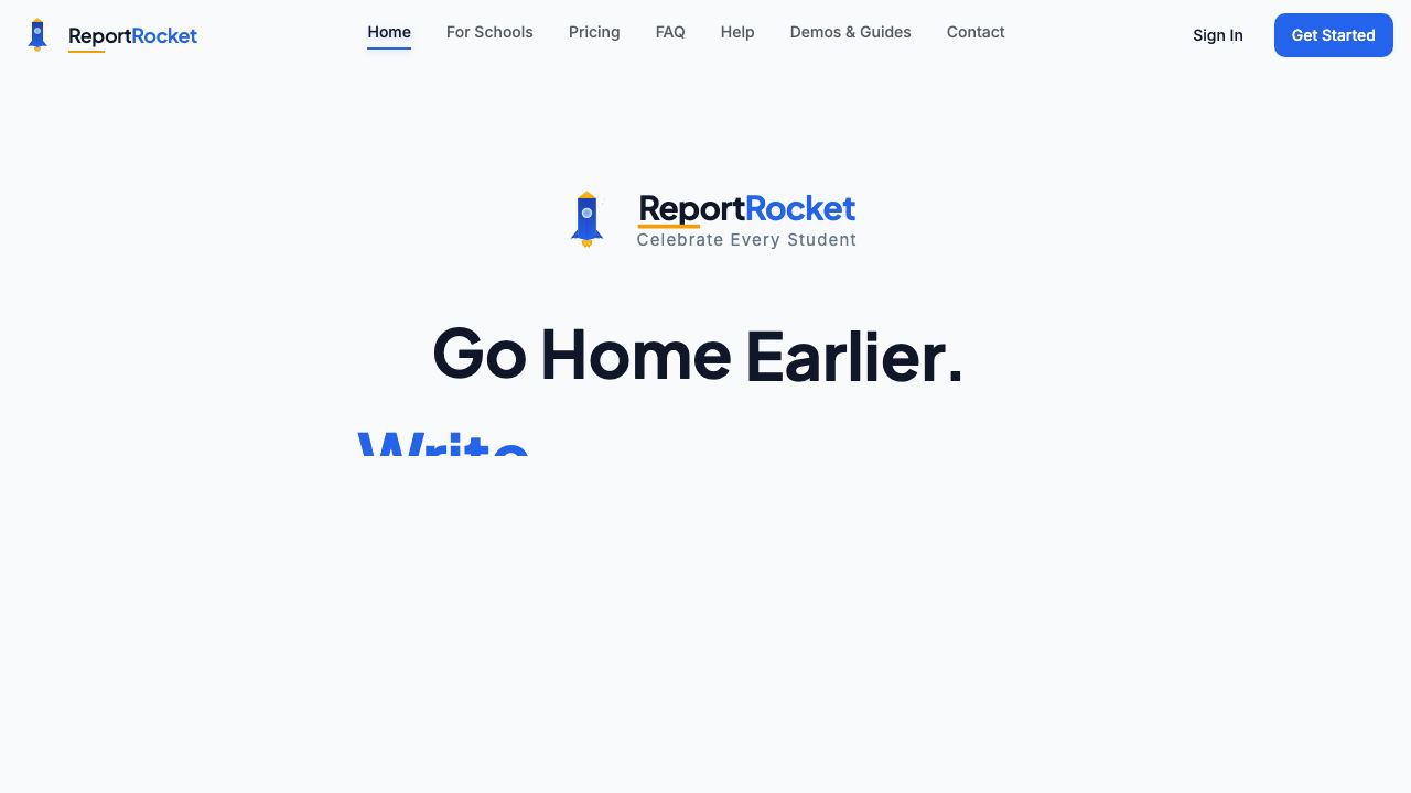 ReportRocket website screenshot