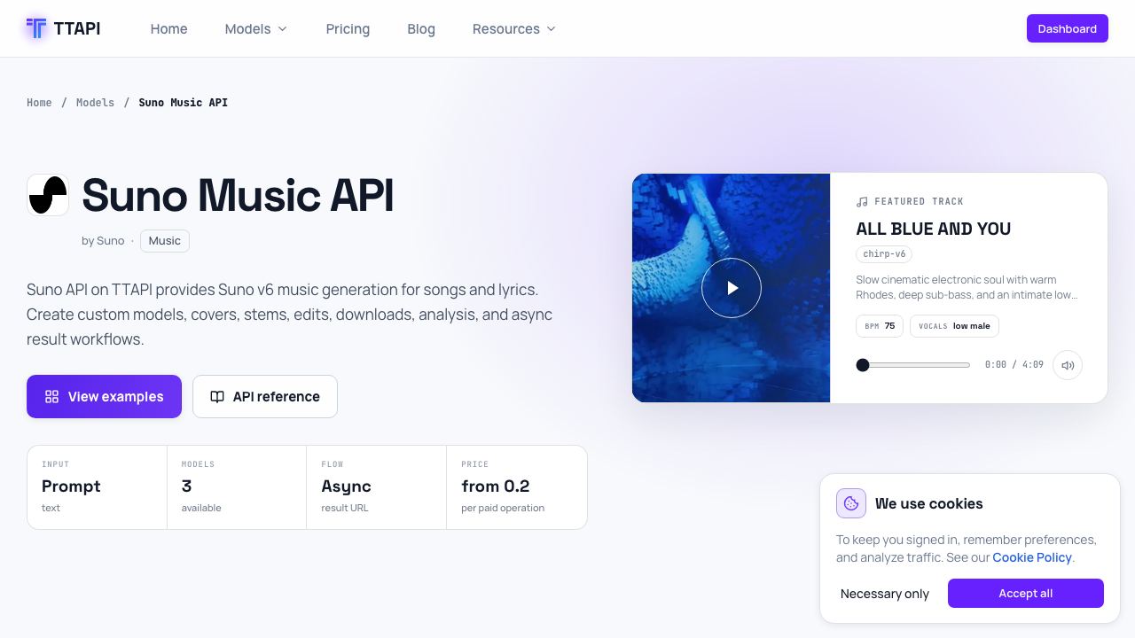 Suno API 网站截图