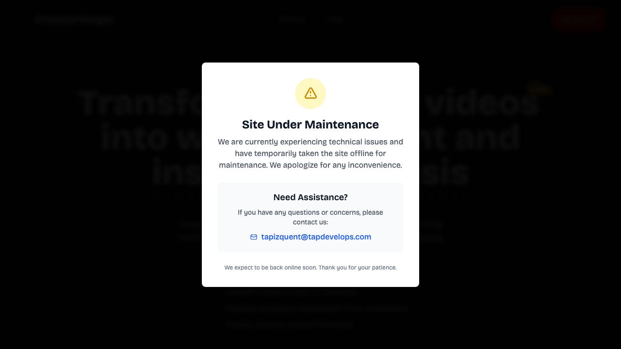 CreatorMagicAI 网站截图