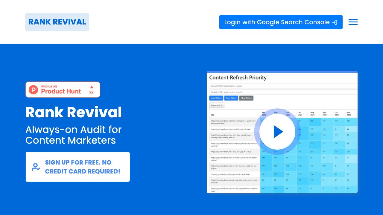 Rank Revival website screenshot