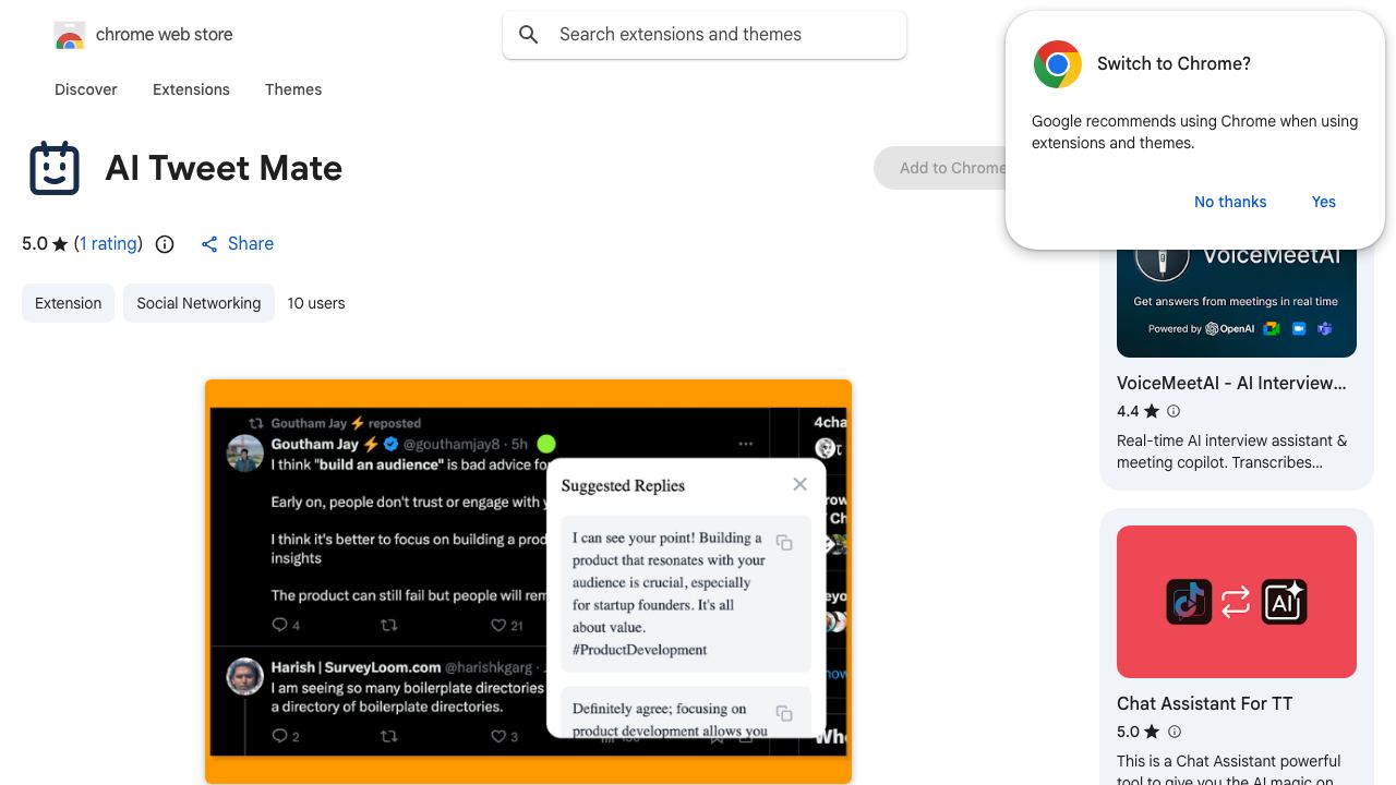 AI Tweet Mate 网站截图