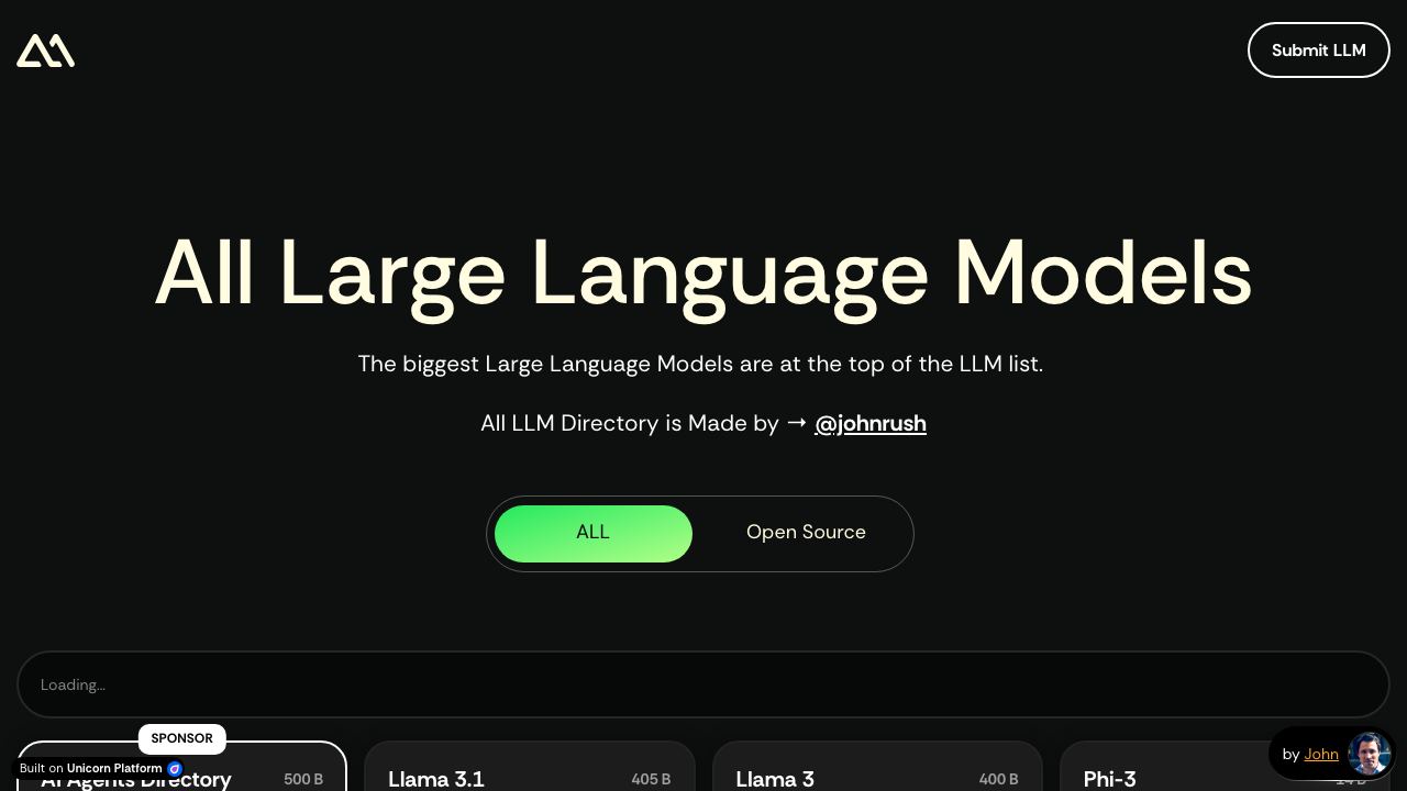 LLM List 网站截图