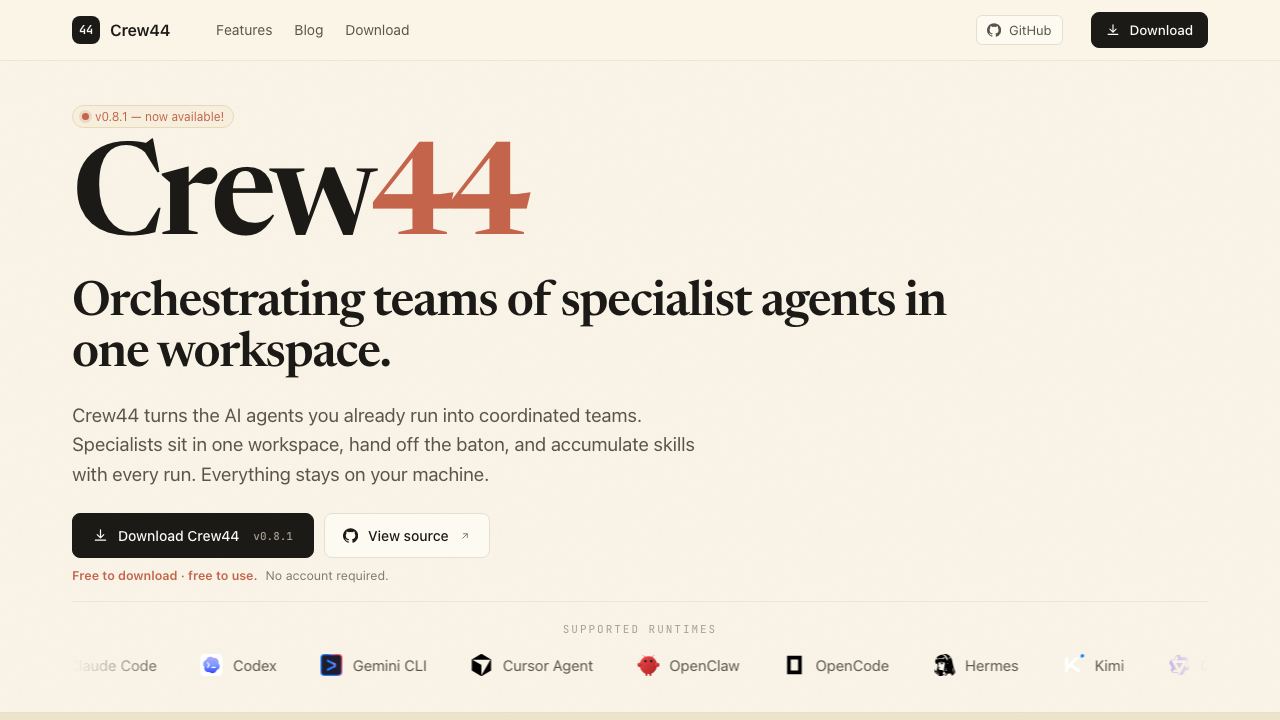 Crew44 website screenshot