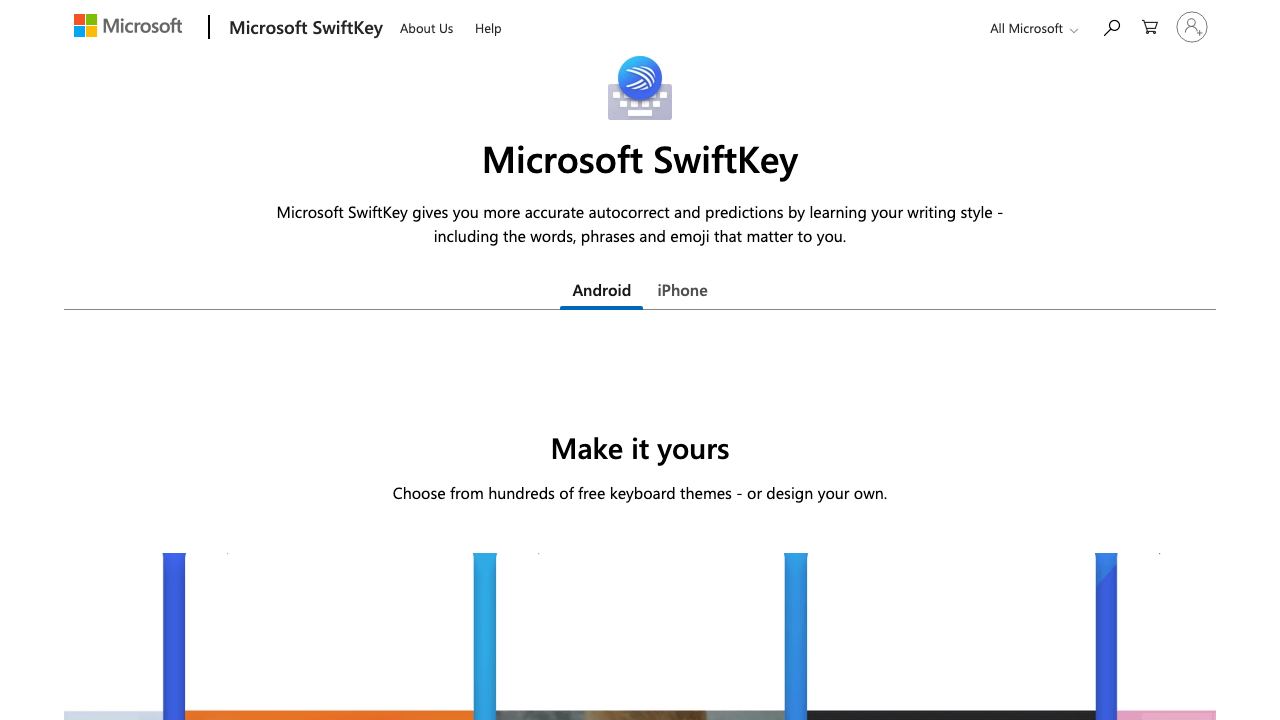 Microsoft SwiftKey website screenshot