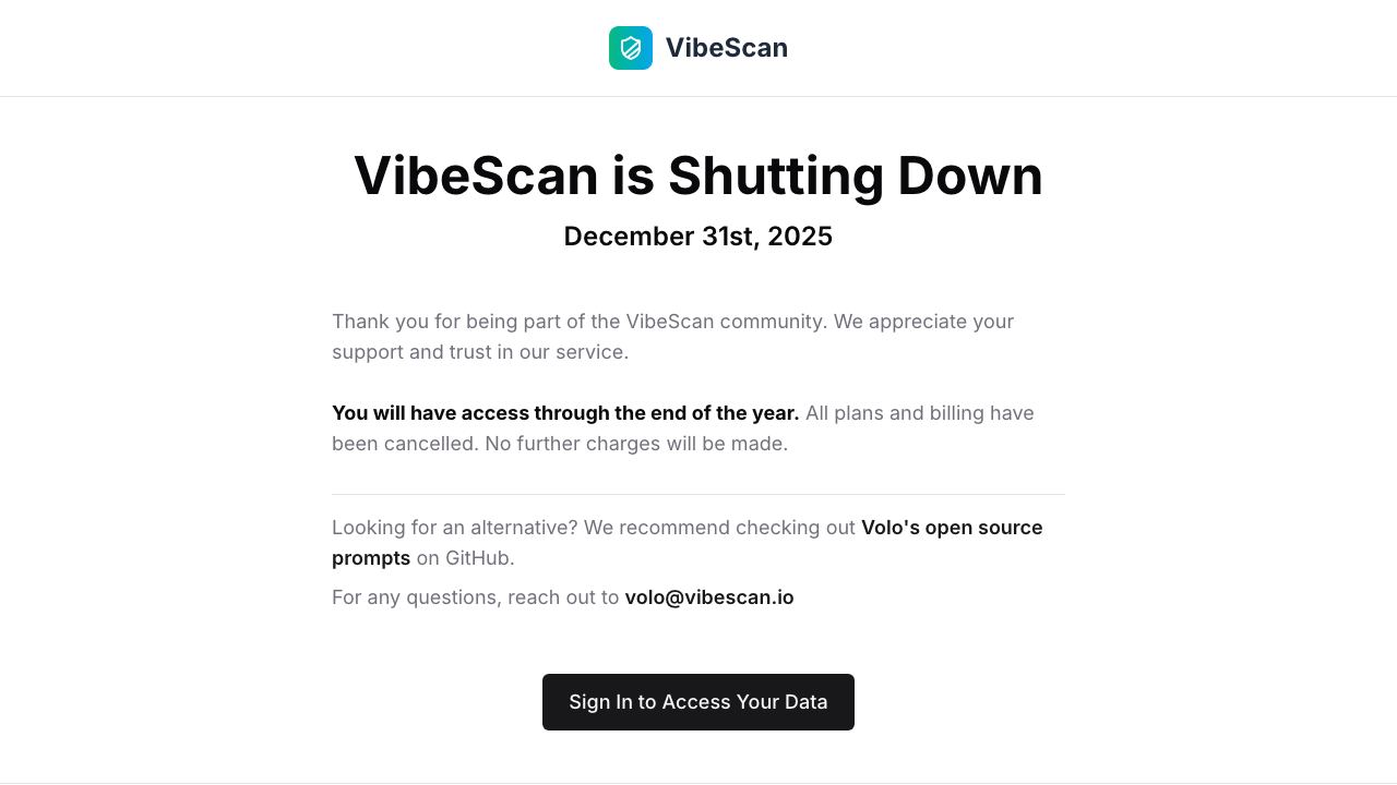 VibeScan 网站截图