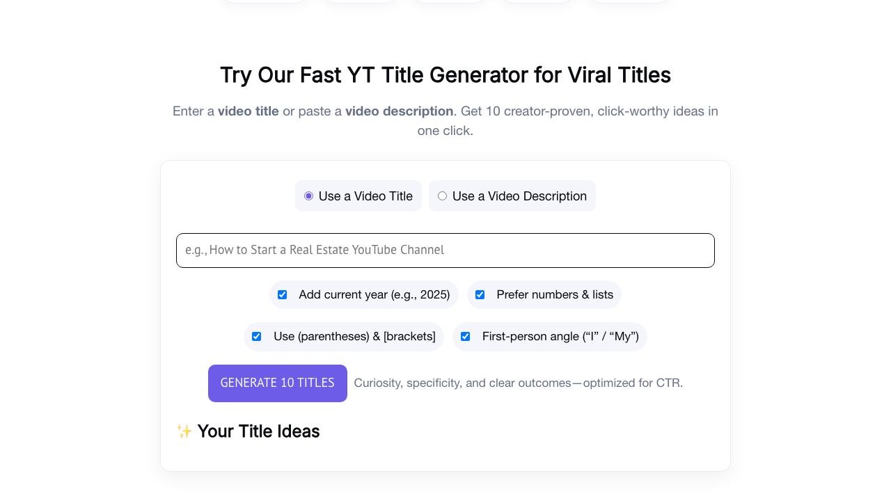 AI YouTube Title Generator with Emojis – PackaPop 网站截图
