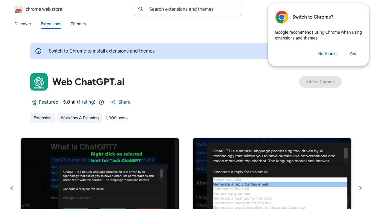 Web ChatGPT.ai website screenshot