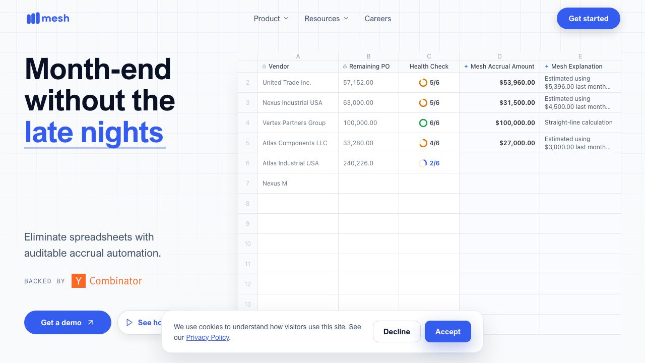 Mesh website screenshot