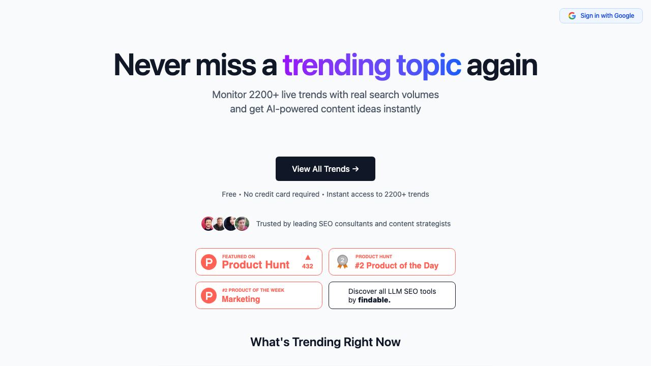 LLM SEO Trends 网站截图