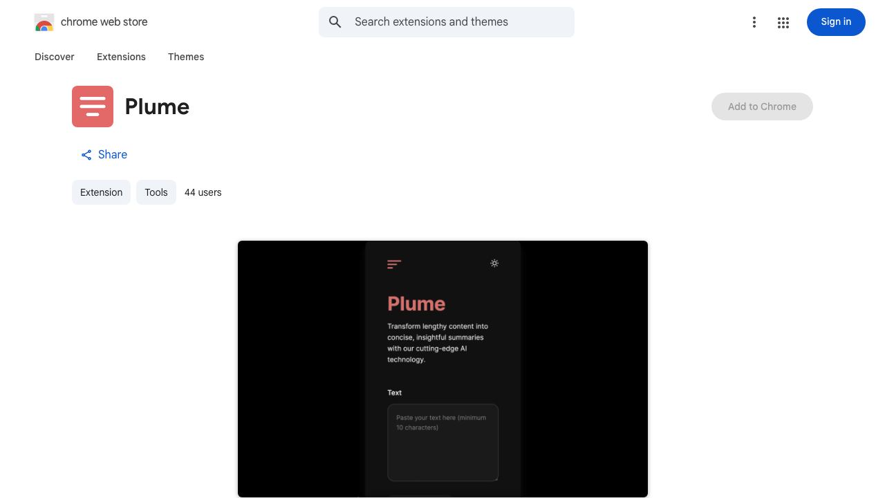 Plume 网站截图